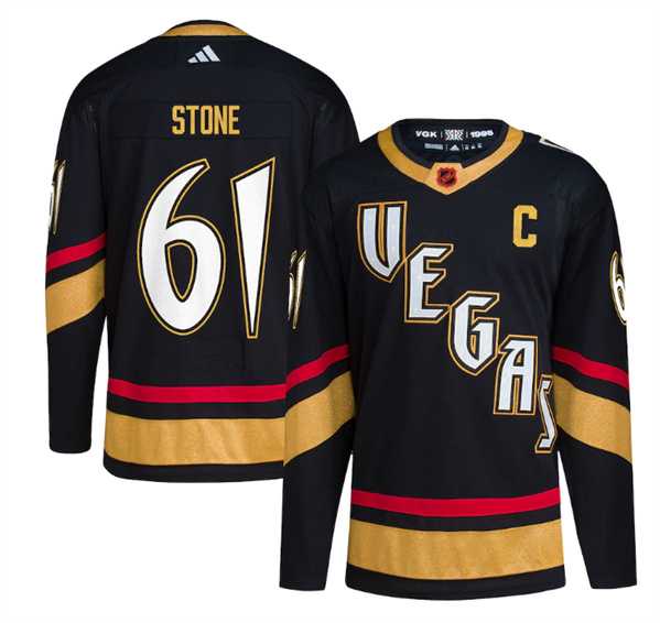 Men%27s Vegas Golden Knights #61 Mark Stone Black 2022-23 Reverse Retro Stitched Jersey Dzhi->washington capitals->NHL Jersey